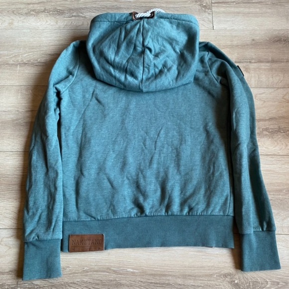 Naketano hoodie pullover cowl neck owl detail leather patches medium - Picture 5 of 14